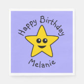 Happy Star Birthday Paper Napkins Serviette (Vorderseite)