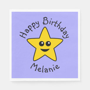 Happy Star Birthday Paper Napkins Serviette