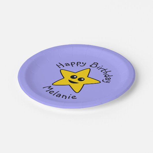 Happy Star Birthday Paper Tellers Pappteller (Schrägansicht)