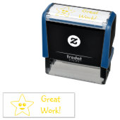 Happy Star Great Work Self-Inking Briefmarke Permastempel (Beispiel)