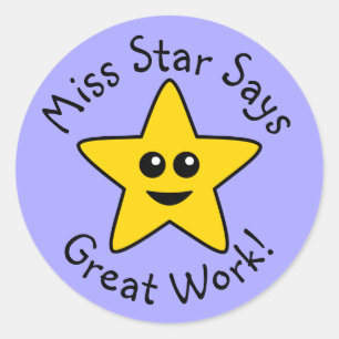 Happy Star Great Work Stickers