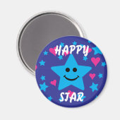 Happy Star Magnet (Vorderseite/Rückseite)