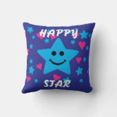 Happy star Throw Pillow Kissen (Rückseite)