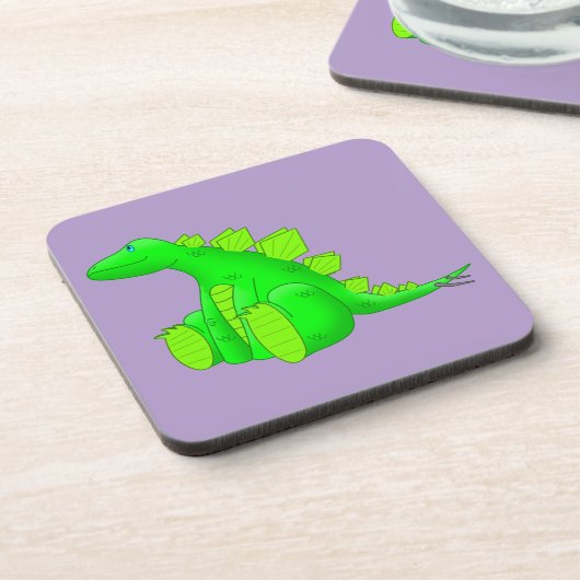 Happy Stegosaurus - Getränkeuntersetzer (Linke Seite)