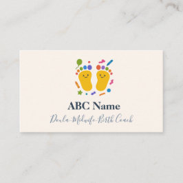 Happy Steps farbenfrohe Doula & Birth Coach Visitenkarte