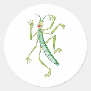 Happy Stick Insect Runder Aufkleber