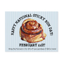 Happy Sticky Bun Holidays Postcard