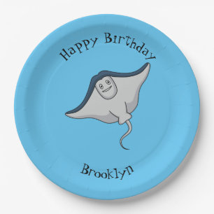 Happy Stingray Cartoon Illustration Pappteller
