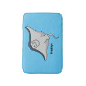 Happy stingray fish cartoon illustration badematte (Vorderseite Vertikal)