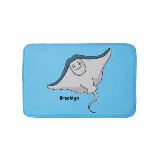 Happy stingray fish cartoon illustration badematte (Vorderseite)