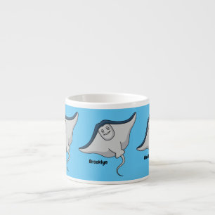Happy stingray fish cartoon illustration espressotasse