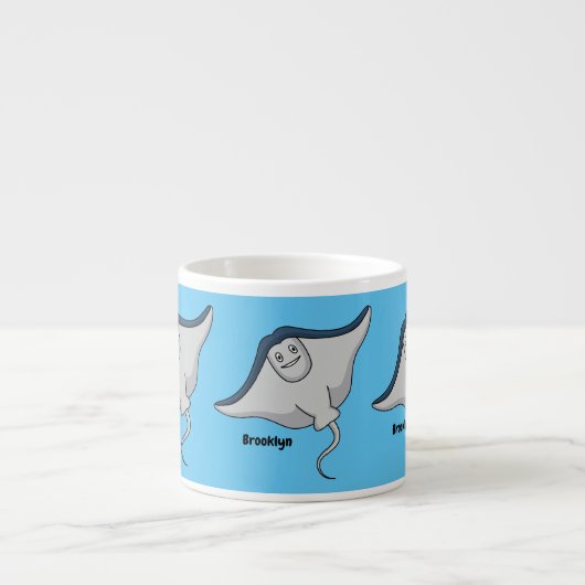 Happy stingray fish cartoon illustration espressotasse (Vorderseite)