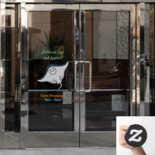Happy stingray fish cartoon illustration fensteraufkleber