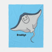 Happy stingray fish cartoon illustration fleecedecke (Vorderseite)