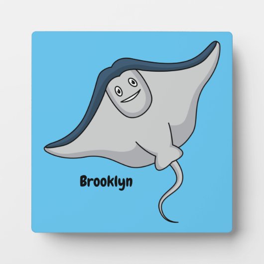 Happy stingray fish cartoon illustration fotoplatte (Vorderseite)