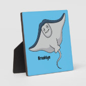 Happy stingray fish cartoon illustration fotoplatte (Vorderseite)