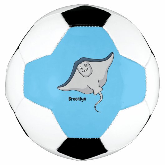 Happy stingray fish cartoon illustration fußball (Vorderseite)