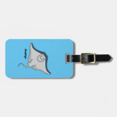 Happy stingray fish cartoon illustration gepäckanhänger (Vorderseite horizontal)