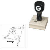 Happy stingray fish cartoon illustration gummistempel (Stempel)