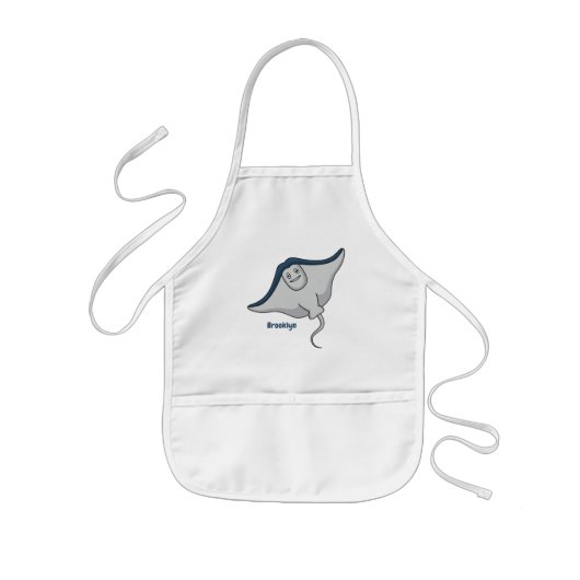 Happy stingray fish cartoon illustration kinderschürze (Vorne)
