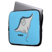 Happy stingray fish cartoon illustration laptopschutzhülle (Vorderseite Links)