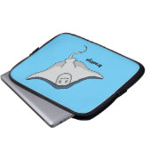Happy stingray fish cartoon illustration laptopschutzhülle (Vorne Knopf)