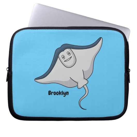 Happy stingray fish cartoon illustration laptopschutzhülle (Vorderseite)