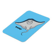 Happy stingray fish cartoon illustration magnet (Linke Seite)