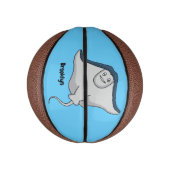 Happy stingray fish cartoon illustration mini basketball (Vertikal)