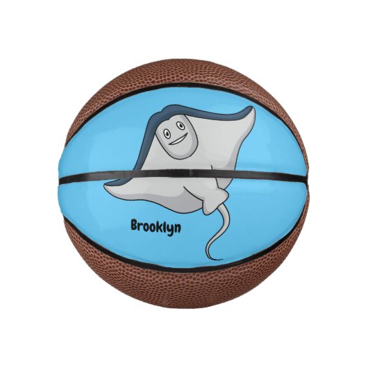 Happy stingray fish cartoon illustration mini basketball (Vorderseite)
