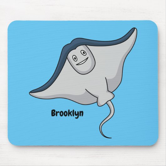 Happy stingray fish cartoon illustration mousepad (Vorne)