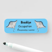 Happy stingray fish cartoon illustration namensschild (Beispiel)