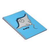 Happy stingray fish cartoon illustration notizblock (Rechte Seite)