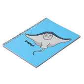 Happy stingray fish cartoon illustration notizblock (Linke Seite)