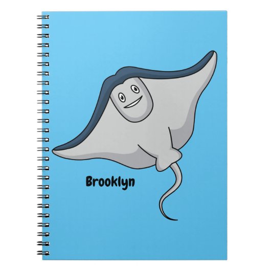Happy stingray fish cartoon illustration notizblock (Vorderseite)