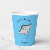 Happy stingray fish cartoon illustration pappbecher (Vorderseite)