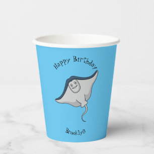 Happy stingray fish cartoon illustration pappbecher