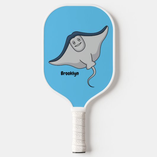 Happy stingray fish cartoon illustration pickleball schläger (Vorderseite)