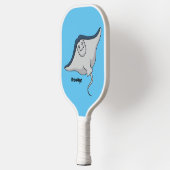 Happy stingray fish cartoon illustration pickleball schläger (Links)