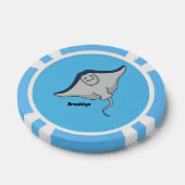 Happy stingray fish cartoon illustration pokerchips (Einzeln)