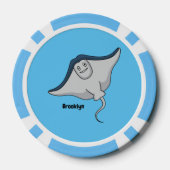 Happy stingray fish cartoon illustration pokerchips (Rückseite)