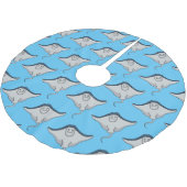 Happy stingray fish cartoon illustration polyester weihnachtsbaumdecke (Schrägansicht)