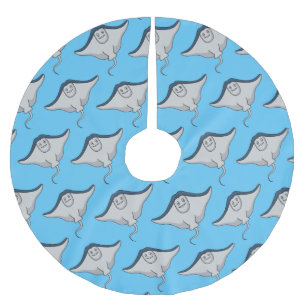 Happy stingray fish cartoon illustration polyester weihnachtsbaumdecke