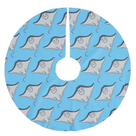 Happy stingray fish cartoon illustration polyester weihnachtsbaumdecke (Vorderseite)