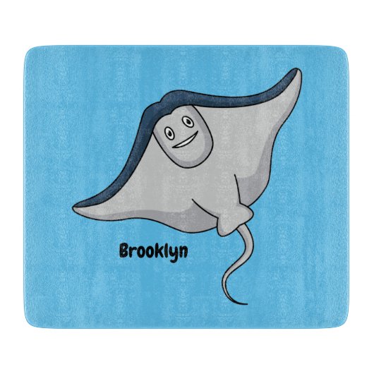 Happy stingray fish cartoon illustration schneidebrett (Vorderseite)