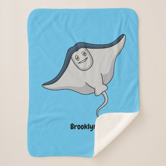Happy stingray fish cartoon illustration sherpadecke (Vorderseite)
