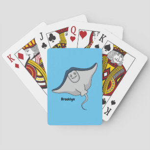 Happy stingray fish cartoon illustration spielkarten