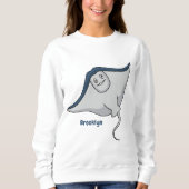 Happy stingray fish cartoon illustration sweatshirt (Vorderseite)