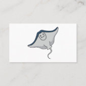 Happy stingray fish cartoon illustration visitenkarte (Rückseite)