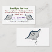 Happy stingray fish cartoon illustration visitenkarte (Vorne/Hinten)